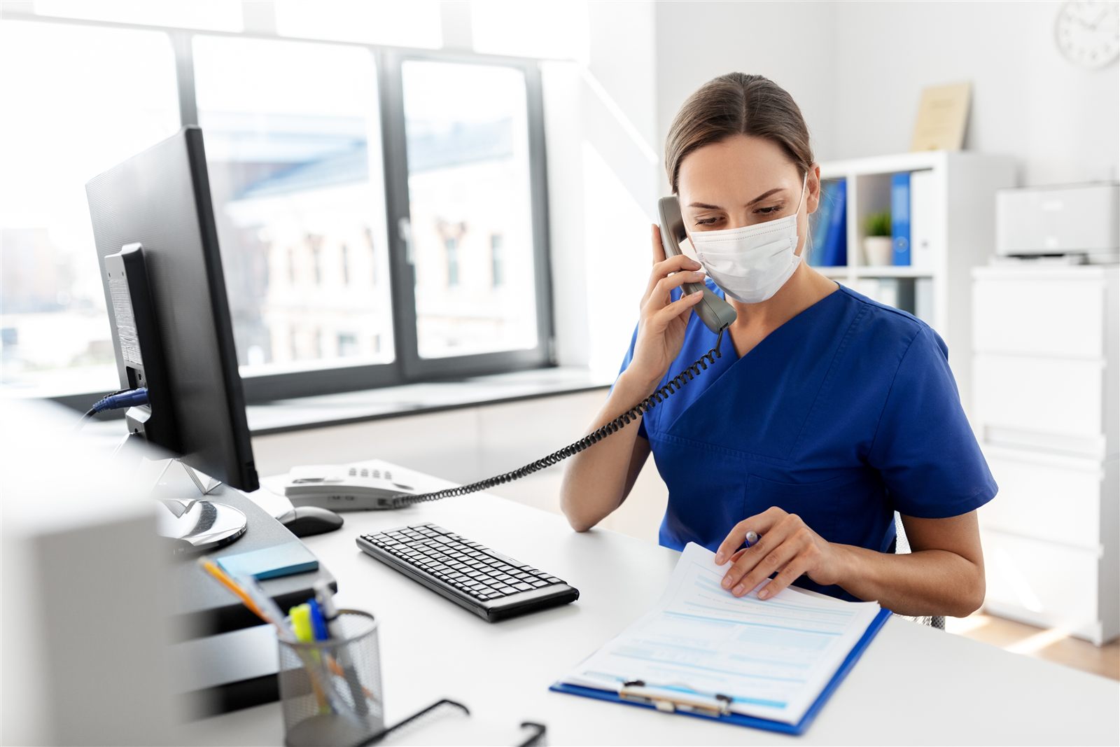 Nurse with Protective Mask